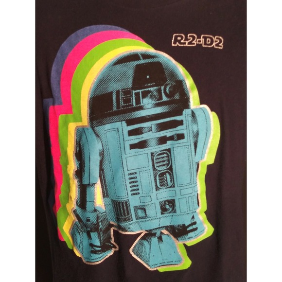 Star Wars Mad Engine‎ 2010 R2-D2 Womens T-Shirt Large Cotton Blue - Picture 2 of 10